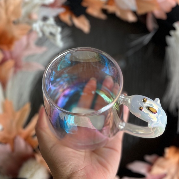 ✨NEW👻Iridescent Glass Mug with Ghost Handle and Iridescent Ghost Mug💖 - Picture 7 of 12
